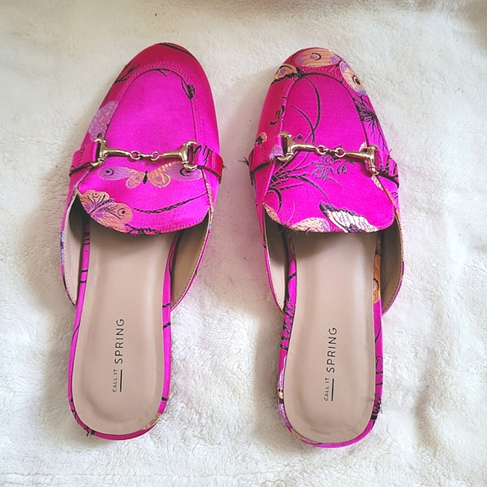 Call It Spring Pink Flats with Horsebit Detail Size US 7